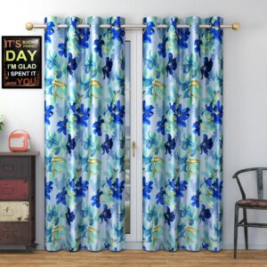 MSAIRA I Curtains I Polyester Blend I Set of 2 I Digital Floral Print I Door 7 * 4 ft